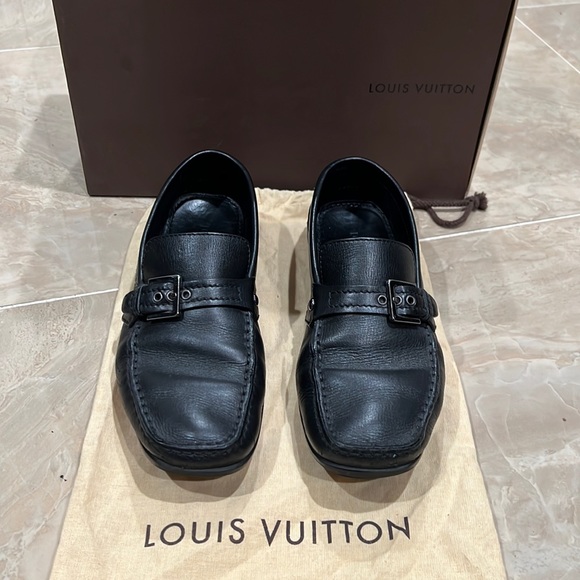 Authentic Louis Vuitton Black Leather Loafers - Picture 2 of 7